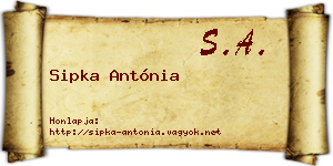 Sipka Antónia névjegykártya